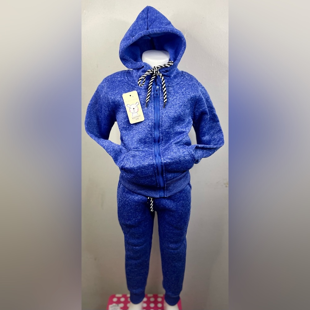 NEW SET 2 pieces MY BEST FRIEND Set for girls Blue color with zipper hooded S/M.